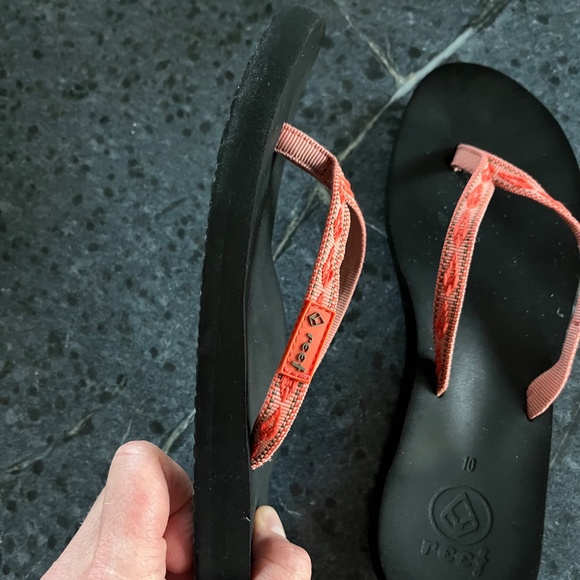 Reef Flip Flops Sandals Thongs Women's Size 10 Orange/black - Picture 2 of 4